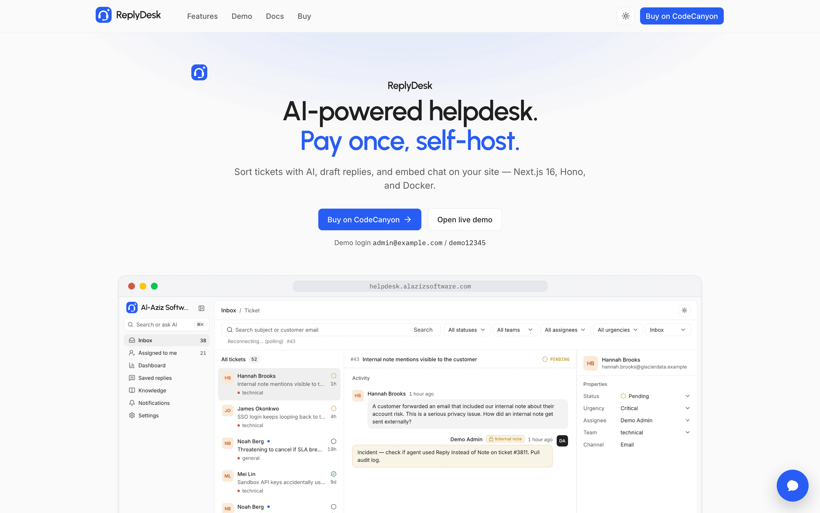 Chat widget launcher on a demo storefront